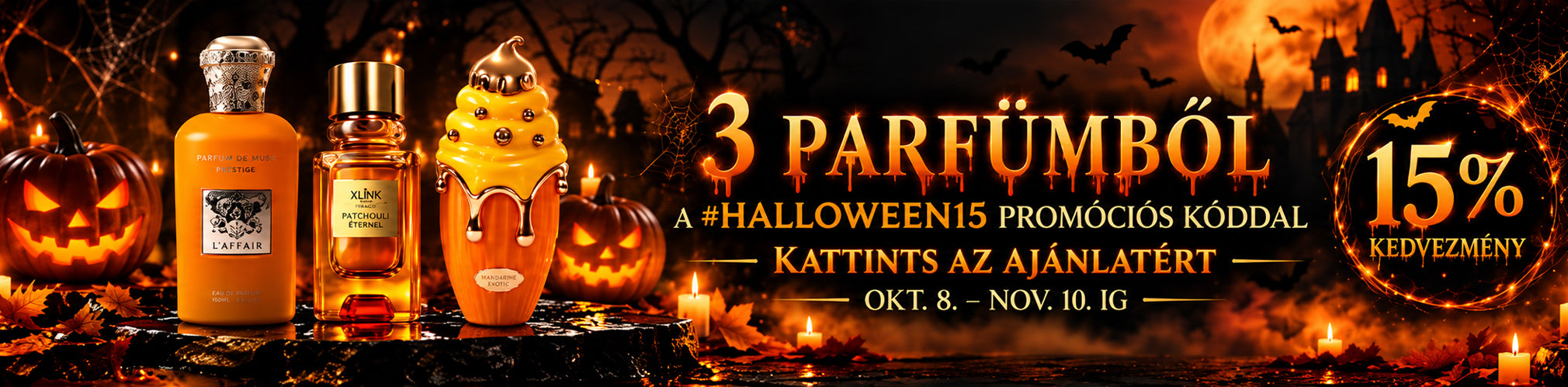 Halloween akció – 3 parfümből 15% kedvezmény